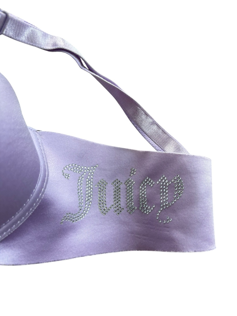Juicy Couture Rhinestone Logo Push-Up Bra Lavender 38C Y2K